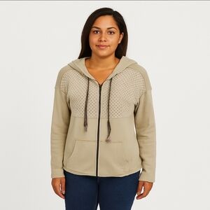 Roxy Beige Womens Hoodie Lacey Bohemian Size XS
